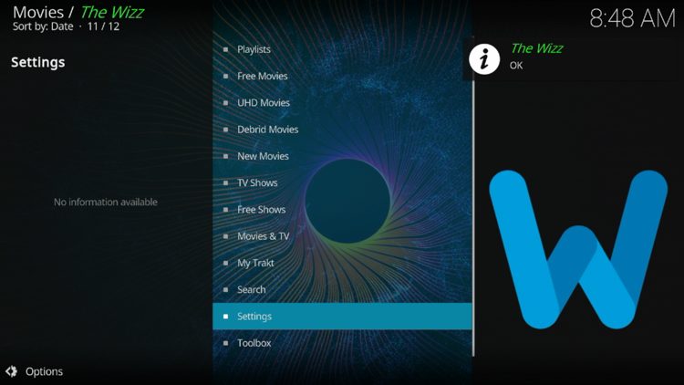 Return to Kodi and you should notice your account is now logged in.