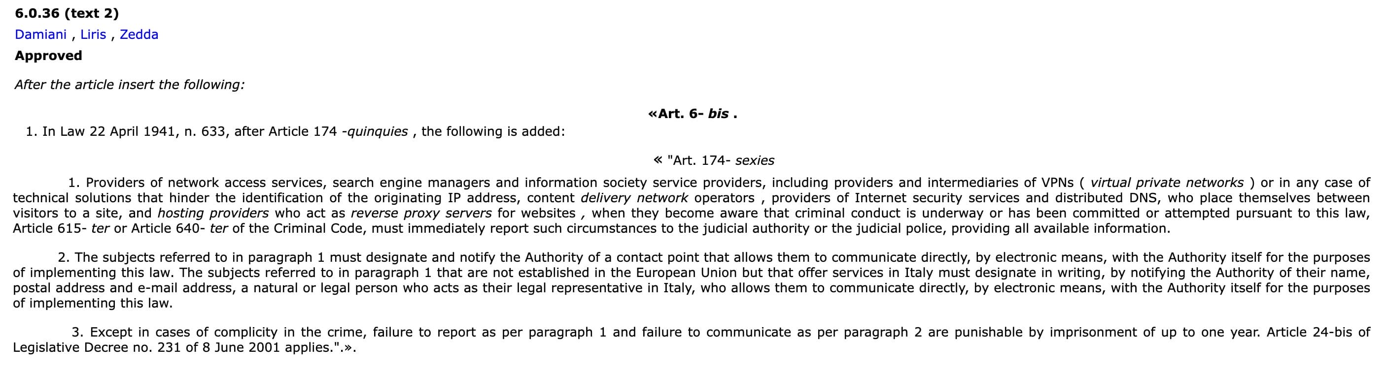 Amendment 6.0.36
