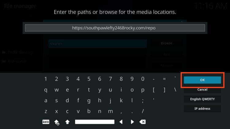 type https://southpawlefty2468rocky.com/repo and click ok