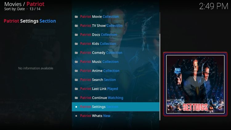 Settings Section