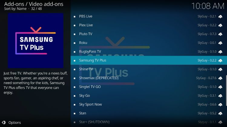 Select Samsung TV Plus