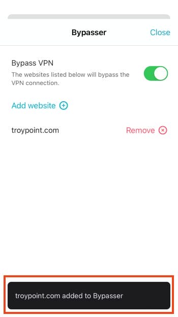 your site added to bypasser on ios