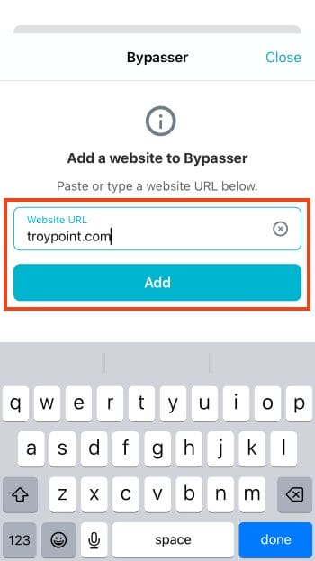 enter url and click add