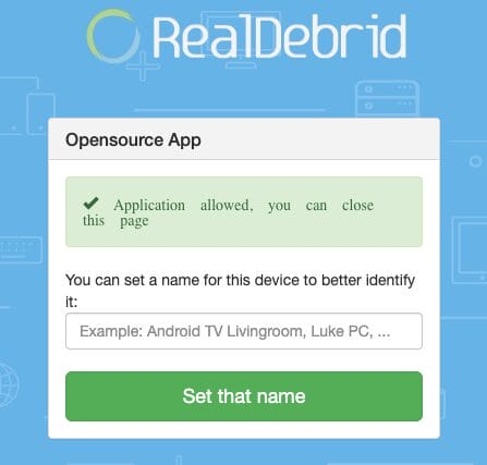 Visit real-debrid.com/device and enter the provided code.