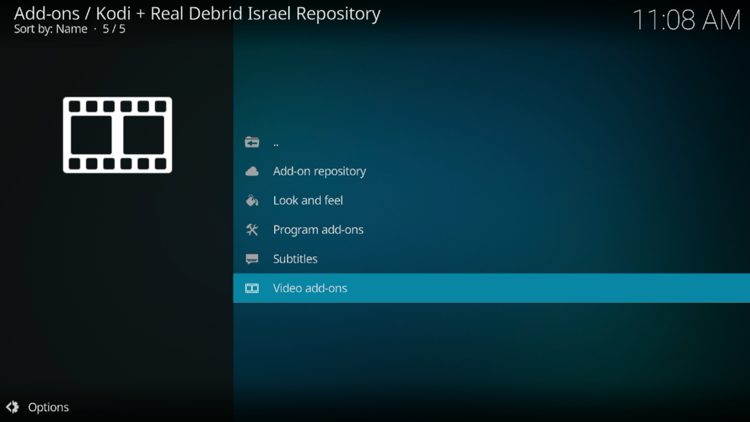 Scroll down and select Video add-ons
