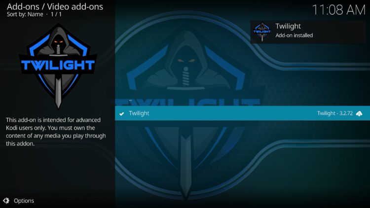 Wait a minute or two for the add-on to fully install