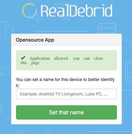 Visit real-debrid.com/device and enter the provided code.