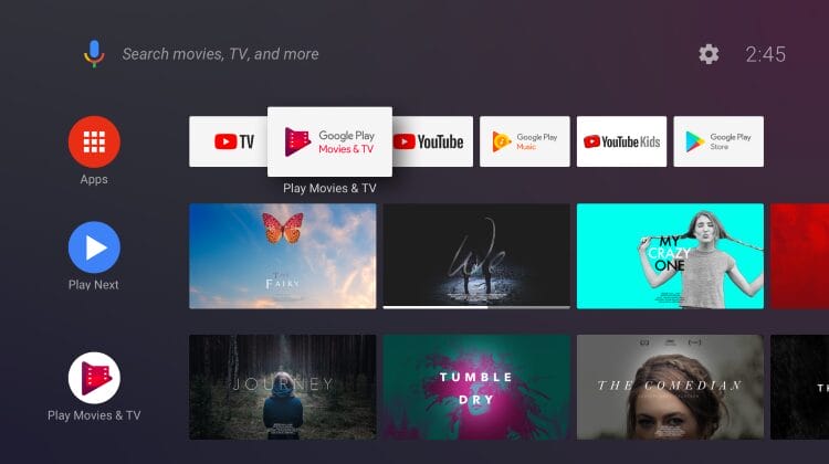 Android TV Interface