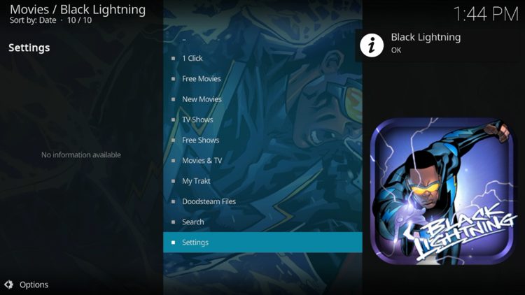 Return to Kodi and you should notice your account is now logged in.