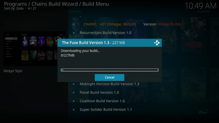 Wait for you build to download.