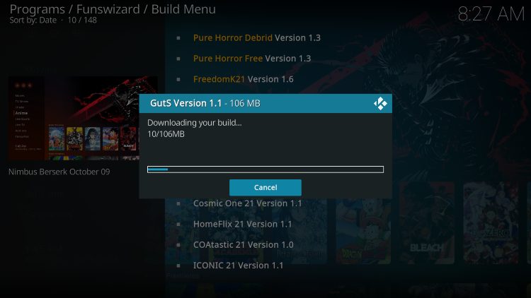 wait for build to download