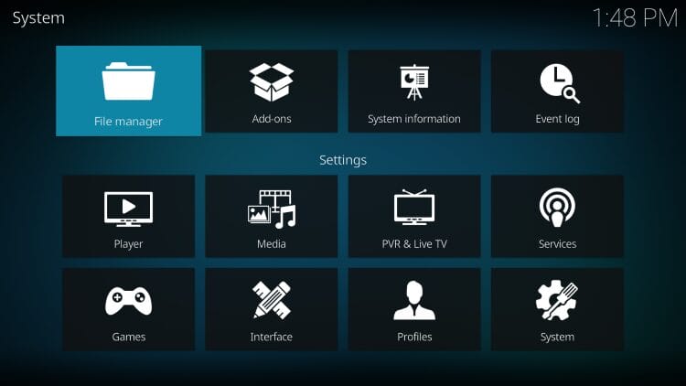 open file manager for GutS kodi build