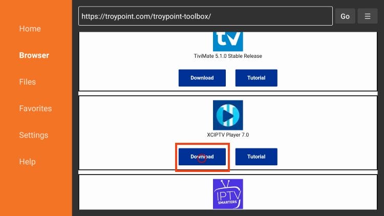 locate XCIPTV and click download