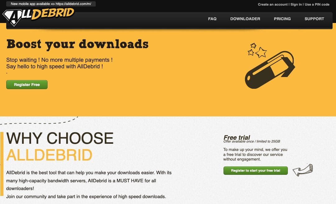 AllDebrid Website