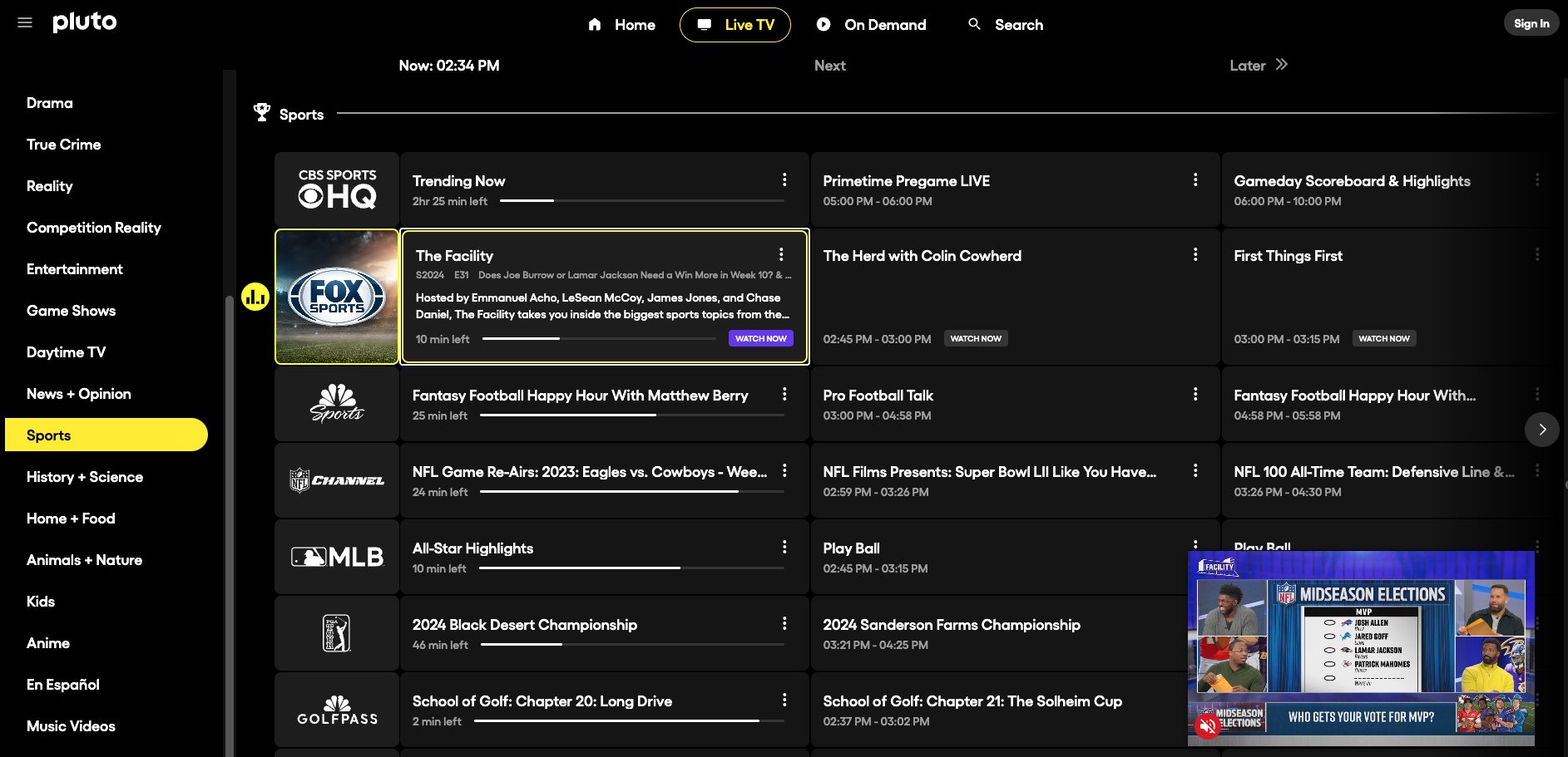 Pluto TV Website