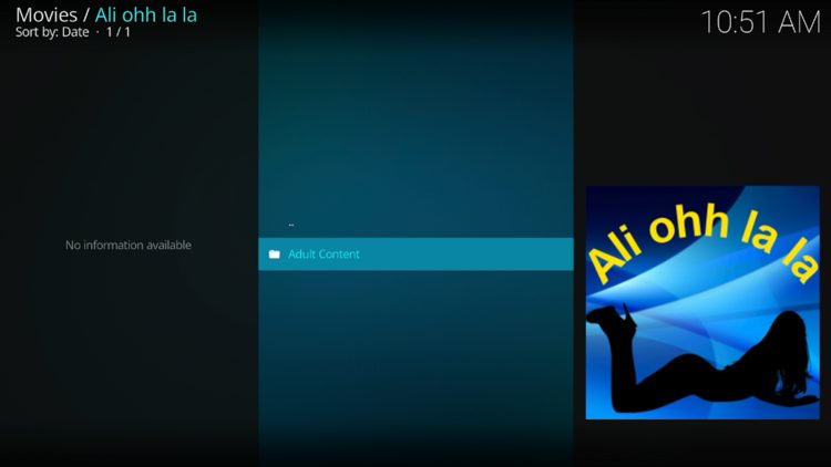 You have successfully installed the Ali ohh la la add-on for Kodi.