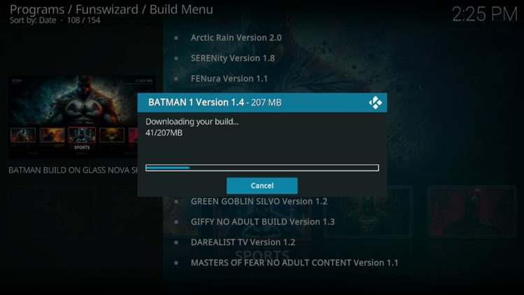 Wait for your build to download.