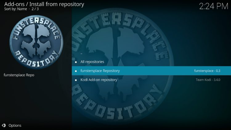 Select funstersplace Repository.