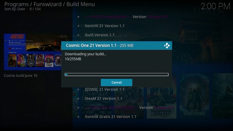 Wait for your build to download.