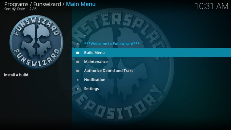 Choose Build Menu.