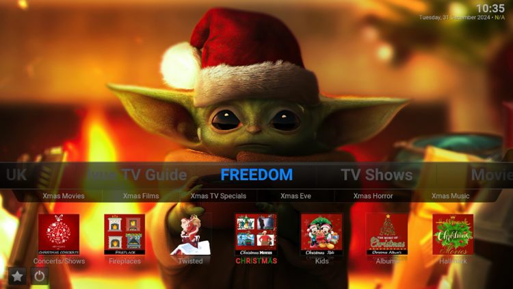 You have successfully installed the Freedom build on Kodi.