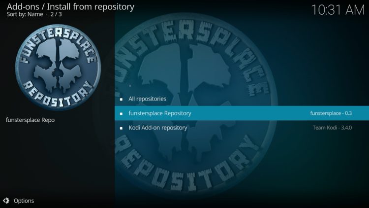 Select funstersplace Repository.