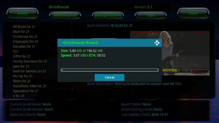 Wait for you build to download.
