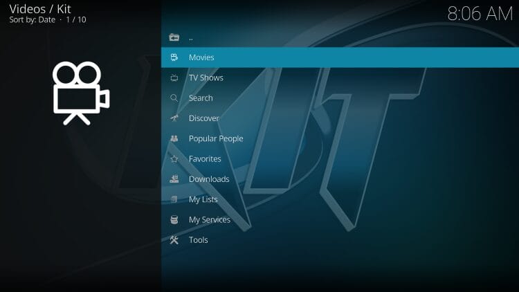 Kit Kodi home screen