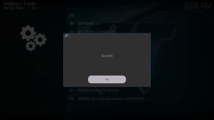 success message will now appear