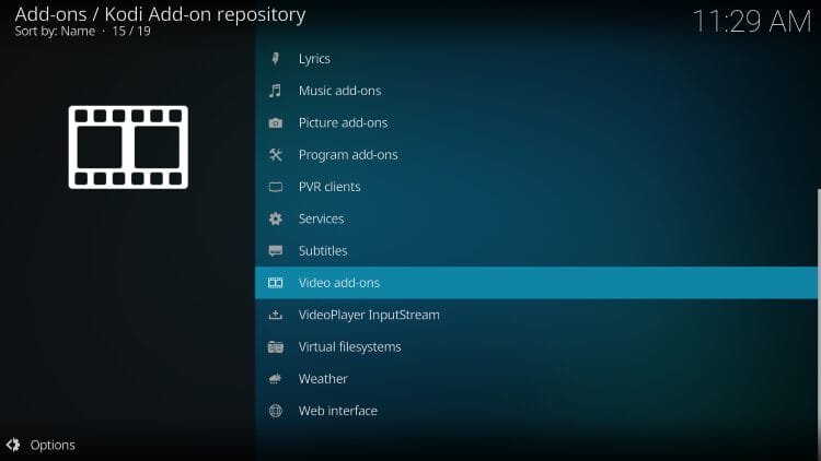 select video addons