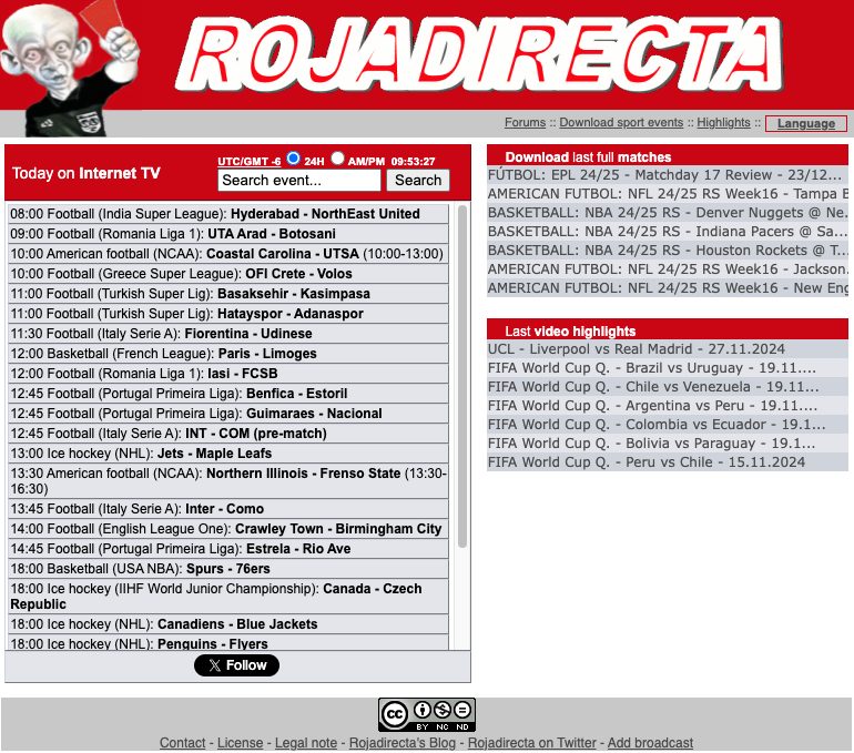 Rojadirecta Website