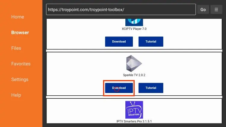 How to install sparkle tv