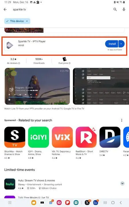 How to install sparkle tv plus
