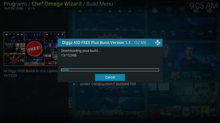 wait for burst to download