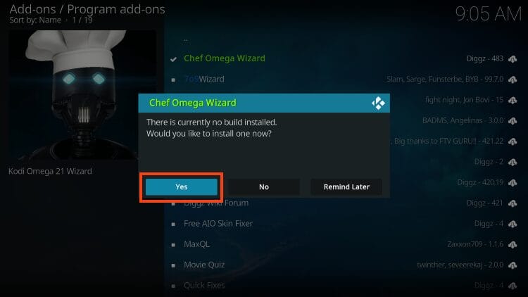 choose yes