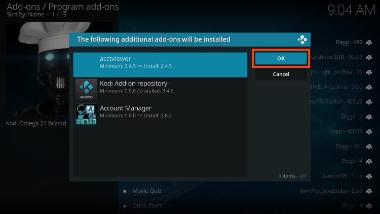 select ok
