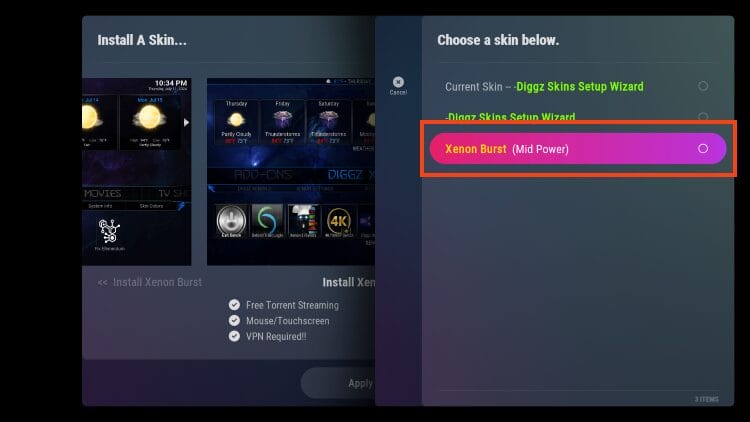 select the skin you downloaded