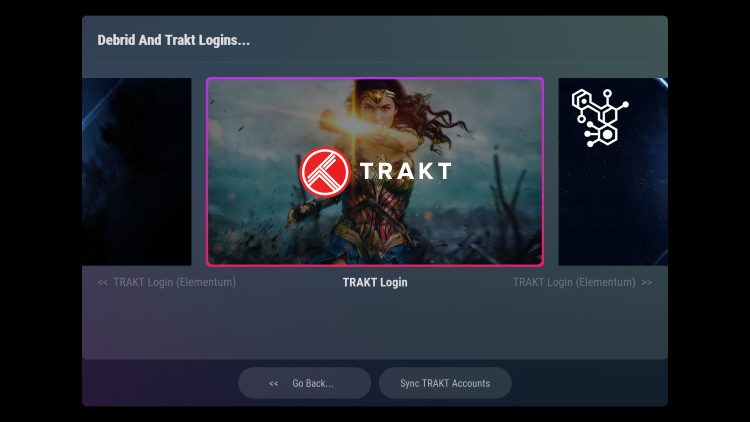 click trakt login