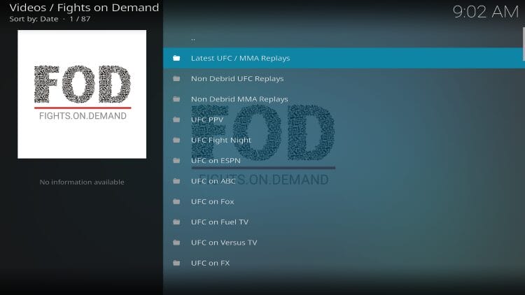 FOD Main Screen