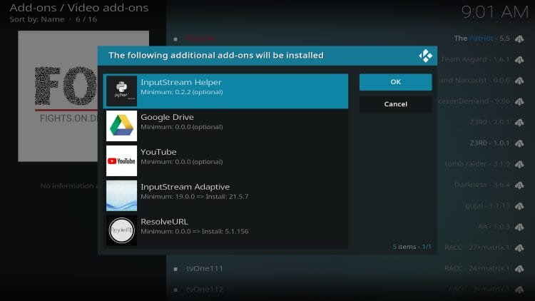select ok for fights on demand