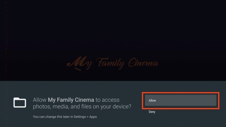 when prompted, choose allow