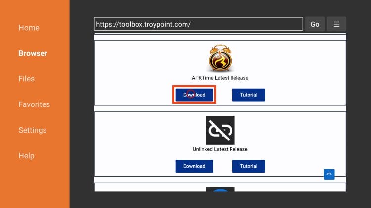 find APKTime and click download