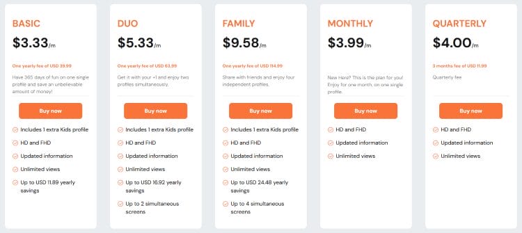 My Family Cinema Subscriptions