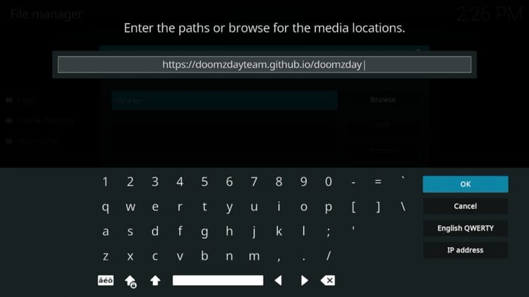 Type the following URL - https://doomzdayteam.github.io/doomzday and click OK.