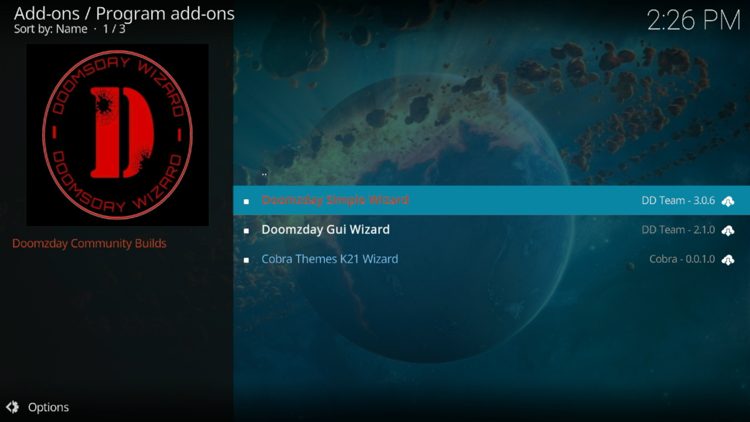 Open the Doomzday Simple Wizard.
