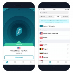 Surfshark VPN App on iPhone