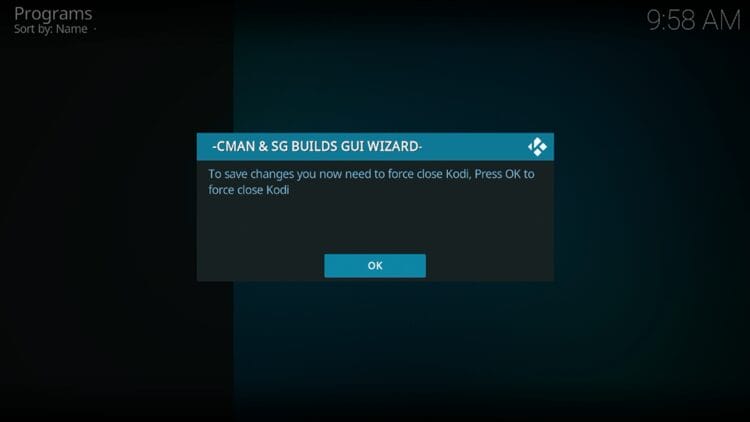 Click OK.