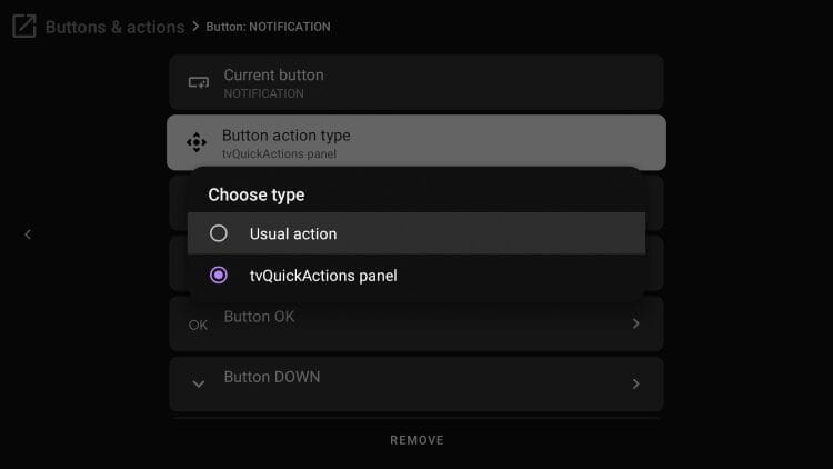 select usual action