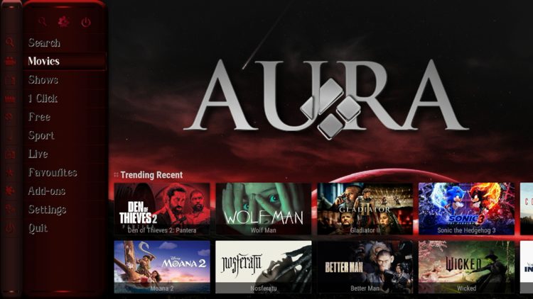 You have successfully installed the Aura build on Kodi.