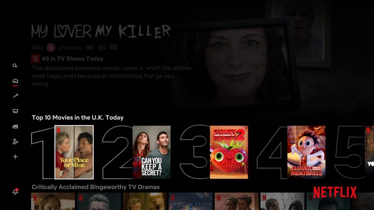 Right away you will notice “Top 10 in the UK Today” so it’s evident we are inside the UK Netflix library.